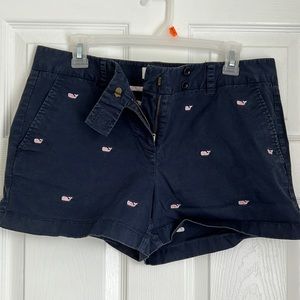 Vineyard Vines Navy Blue Shorts, Pink Whale Print, Sz 10